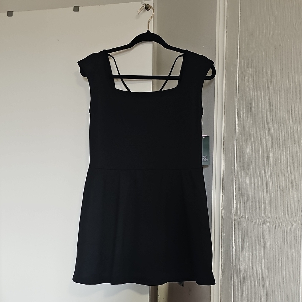 Wild Fable ButterBliss Mini Dress W/Built-in Shorts Black Large